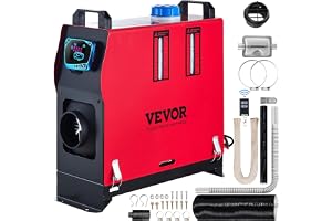 VEVOR Diesel luftvärmare DC 12–24 V 8 kW förbrukning 0,18–0,36 l/h parkeringsvärme 0–40 °C justerbar med fjärrkontroll LCD-brytare 5 l tank för lastbil, båt, husvagn