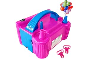 BEHOSE Electric Balloon Pump, Portable Dual Nozzle High Power (AC220-240V 600W) Balloon Inflator Blower Pump for Party, Wedding, Birthday, Activities and Festival Decoration
