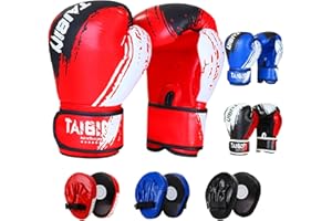 AIKELAI Gants de Boxe pour Enfants avec Pattes d'ours Boxes,Gants d'entraînement de Boxe 6oz,Cadeau pour garçons et Filles âgés de 3 à 10 Ans