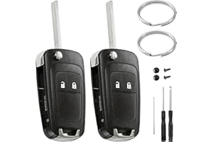 JJCHQ 2 Stück Autoschlüssel Gehäuse für Opel Adam Astra Insignia Meriva Mokka Zafira und Chevrolet Cruze Aveo Orlando Spark Trax Captiva Matiz 2 Tasten Fernbedienung Ersatz Schlüssel Auto Schlüsselgehäuse
