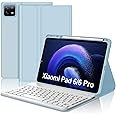 Keyboard Case for Xiaomi Pad 6/Mi Pad 6 Pro 11", Magnetically Detachable Wireless Bluetooth Keyboard with Protective Cover and Pencil Holder for Xiaomi Pad 6/6 Pro 11 inch 2023 Tablet, Sky Blue