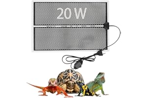 KIPIDA Estera calefactora para terrarios, Estera calefactora para Reptiles de 20W 28x42cm, Estera calefactora Ajustable para terrarios, Estera calefactora para Reptiles con Control de Temperatura