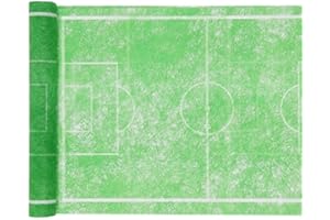 SANTEX Tischläufer Fussballfeld grün, 30 cm, 5 m Rolle, Fußball Party