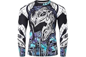 LAFROI Men's Long Sleeve UPF 50+ Baselayer Performance Compression Shirt Rash Guard-CLY08