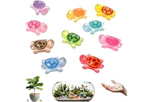 BOHUIZ 60 Stück Mini Schildkröten Harz, Mini Leuchtende Figure Luminous Turtles Figuren Harz Bunte Kleine Tiere Figuren Winzige Schildkröten für Bonsai Aquarium Heimdekoration