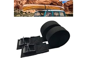 MOOCY Lashing Straps with Buckles,Adjustable Kayak Tie Down Straps Padded Cam Buckle Cargo Strap,Roof Rack Cinch Strap for Cargo, Luggage, Motorcycles, Truck, SUV, Car Roof Rack,SUP Surfboard