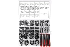 YIXISI 610 Stücke 24 Größen Sortiment an Schwarzen O-Ringen, Metrische Dichtungsringe O-Ringe aus Nitrilkautschuk, mit Pick und Haken, für Sanitär-Unterlegscheiben und Auto-Schnellreparatur