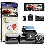 AZDOME Caméra Embarquée 2K+1080P+1080P avec 5Ghz WiFi GPS Triple Dashcam 24H Parking Mode, Détection de Mouvement, G-Sensor, 