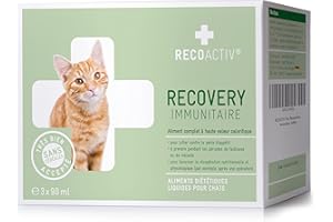 RECOACTIV Recovery Immunitaire pour Chats, 3 x 90 ML, Alimentation diététique complète hautement calorique en Cas de dénutrition et de Convalescence Ainsi pour la Prise de Poids