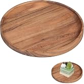 Round Wooden Tray, Decorative Tray 20cm x 20cm Coffee Table Trays Vintage Round Trays Coffee Table Decor, Rounds Wood Decorat
