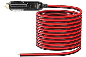 ‎CERRXIAN CERRXIAN Zigarettenanzünder-Steckerkabel, 12 V, Ersatz-Zigarettenanzünder, mit 20 A Sicherung, 13 AWG verzinnter Enddraht (2 m)