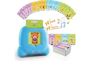 TOKIDARING Talking Flash Cards Early Educational Learning Toys for 3 4 5 6 Year Old Boys 112 Cards 224 Words Electronic Interactive Preschool Reading Spelling Games for Toddlers Birthday Easter Gifts for Kids