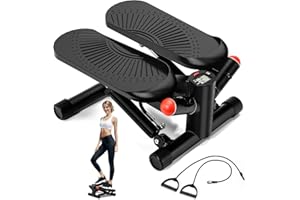 VANNECT Steppers for Exercise Workout, Mini Stepper with Resistance Bands, Fitness Stair Steppers with 330LBS Loading Capacity, Ultra-Quiet Portable Home Workout Equipment