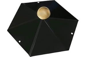 SAUERLAND SunnyDeals Gazebo Hood | Hexagonal Gazebo Roof | Black Glossy Powder Coating | Brass Ball | Elegant Look | Ridge Cover | Edge Length 25 cm