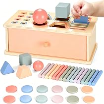 Juguete Montessori 3 En 1 De Madera | Clasifica Formas Y Colores | Para Niños De 1 A 3 Años | Incluye Bolsa