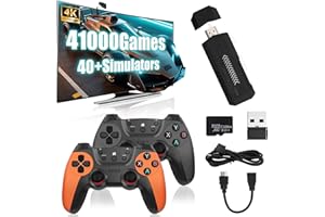 XIXIMENG X2 UItra Game Stick 4K Retro Konsole,58000/41000+ Spieles 50/40+ Emulatoren HD Retro Spielkonsole mit 2.4G Wireless Controllern Plug & Play Video Spielkonsole für TV,für Erwachsene (128G)