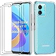 [4 in 1] Case Compatible with DOOGEE N50/n50s Cover with 3 Pack Tempered Glass Screen Protector for N50/n50s, Slim Fit Soft TPU Shockproof Anti-Scratch Phone Case Cover - Clear