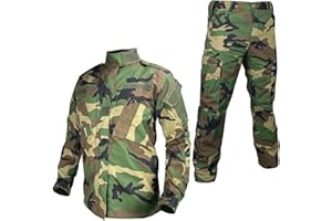 Kecrotac Tactical Military Camo BDU Uniform Set für Männer Kampfhemd und Hosen Ripstop Kleidung für Outdoor Jagd Airsoft Paintball