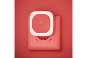 YUNLEX 2 Pcs Veilleuse Prise Électrique avec Détecteur de Mouvement, 3 modes de capteur, Luminosité réglable, pour les enfants, salle de bains, chambre à coucher, couloir, cuisine, Rouge
