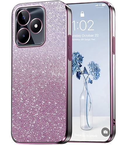 Glitter Bling Cover e Vetrino Compatible with Realme Note 50/Realme C53