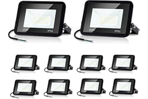 ‎DAROMIGO Daromigo LED Strahler 10 Stück 20W, LED Scheinwerfer 1700LM 6000K Kaltweiß IP65 Wasserfest Außenstrahler für Hinterhof, Flur, Garage
