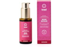 Khadi Rose Repair Olio per Capelli Ayurvedico, rigenera i Capelli secchi e sfibrati, 100% Naturale e Vegano, Senza siliconi, Cosmetici Naturali certificati, 50ml