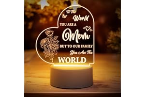 BUIOATA Christmas Gifts for Mum - Mum Presents Engraved Night Light, Mummy Gifts Night Lamp with Touching Words, Idea Mum Christmas Gifts from Daughter Son