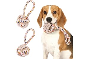 Nobleza giochi per cani indistruttibile 2 Pack, Giocattolo per cani in corda di cotone naturale al 100% - Gioco interattivo di tiro alla fune per cuccioli - Giocattoli da masticare per cani - 20cm