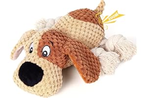 IOKHEIRA Jouet pour Chien à mâcher agressif - Jouet pour Chiens de Grande Taille - Jouet à mâcher Robuste et Indestructible - Durable - Marron Jaune