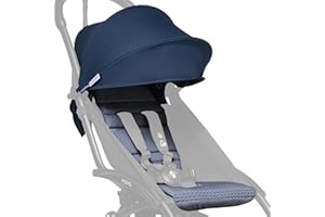 STOKKE Pack couleur BABYZEN YOYO 6+, Bleu Air France - Textile uniquement: Coussin d’assise, capote assortie et poche arrière zippée - Requiert un cadre ​​YOYO2 (vendu séparément)