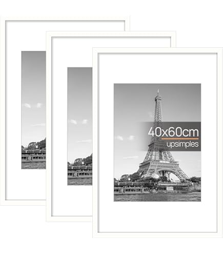 Set Di 3 Cornici 40x60 Cm In Legno Nero - Con Plexiglass Infrangibile, Per Parete Orizzontale O Verticale - Foto 9