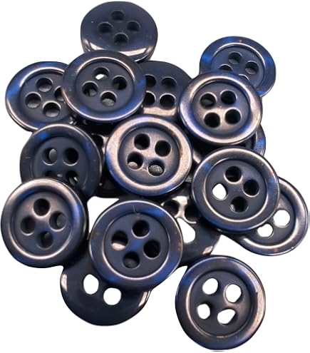 100 Stück Schwarze Knöpfe Set – 5 Größen (10-25 Mm), 4-Loch, Aus Kunstharz, Mit Aufbewahrungsbox