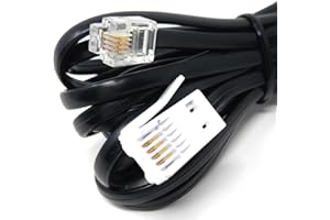 DRUT 3m BT to RJ11 4 Wire (431A) Male to Male UK Telephone Modem Lead Cable 10ft Black