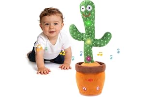Cactus Toy Interactive Dancing Talking Baby Toy, Musical Singing Repeat What You Say Light Up Toy for Infants & Toddlers 6–18 Months, 1 2 3 Year Old Boy Girl