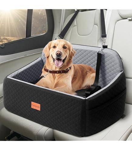 Tectake Milow Padded Dog Car Seat With Safety Lead - Car Basket - Comfortable And Safe - Div Colours - Grey - 55 X 50 Cm - View #13