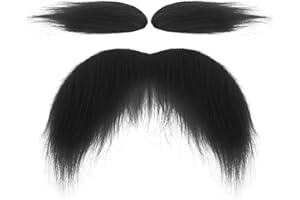 DIVINA VITAE - Juego de falsas barbas y cejas, para Halloween, accesorios divertidos para barbas, pegajosas, bigotes, fiesta, Navidad, pegatinas, adultos, mascarada(amarillo)