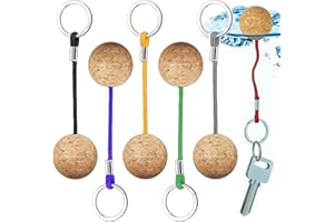 Yueser Porte-clés en Liège, 6 Pièces Porte-clés Flottable Porte-Clés Flottant en Liège en Forme Boule pour Flotteurs Natation Plongée Pêche Canoë Voile Kayak