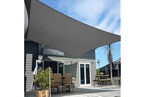 HENG FENG Tenda a Vela Rettangolare HDPE 2.5x3m Vela Ombreggiante Parasole Traspirante e Protezione Solare Raggi UV per Esterno Giardino Terrazza Colore Antracite