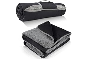 Kato Tirrinia Couverture de Pique-Nique imperméable, Couverture extérieure Lavable avec Doublure en Sherpa, Couverture de Camping 130 x 150 cm Coupe-Vent épais rembourré Chaud Pliable