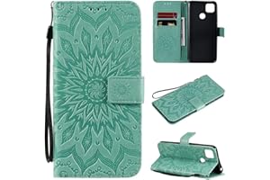 CHcase Funda para Xiaomi Redmi 9C Carcasa Libro con Tapa de Cuero con Ranuras de Tarjeta, Soporte, Cierre Magnético Wallet Case Flip Cover - Verde