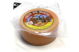 S.MILE GMBH Food-United TETE DE MOINE AOC-AOP Swiss Monk's Head Cheese 420 g Swiss-Girolle Monks-Head Cheese Bernese Jura Semi-Firm Cut Cheese Floral Spicy Original with PDO Seal