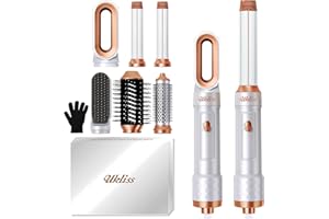 ‎UKLISS UKLISS 6 in 1 Haartrockner & Hairstyler Pro, Hair Dryer Set mit Warmluftbürste, Lockenstab Automatisch Wrap, Hair Straightener, Ionen Föhn, Airbrush Haarstyler, Geschenkset für Frauen - Weiß