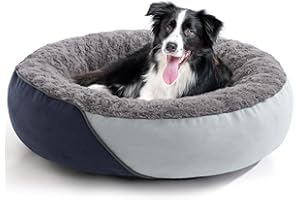 FURTIME Round Dog Bed(79 * 79cm), Donut Cuddler Dog Bed for Large Dogs, Ideal for Doberman Pinscher, Australian Herding Dog