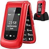 uleway GSM Telefono Cellulare per Anziani,Tasti Grandi,Volume alto,Funzione SOS,Pantalla 2.4,Base di ricarica e fotocamera(Ro