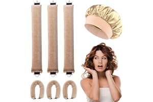 WALLFID 3 szt. Miękkie lokówki do spania, z czapką na noc kręcone włosy, długie lokówki, do owijania włosów i spania w nocy