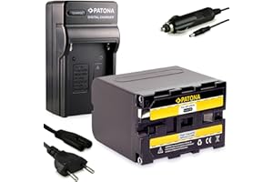PATONA Ladegerät und Akku NP-F970 6600mAh Kompatibel mit Sony F980, F960, F950, F930, F750, F550 Batterien für Blitzgeräte, Videoleuchten, Camcorder
