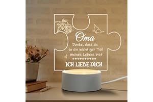 Oizzduru Oma Geschenk von Enkelin Enkeln, LED Lampe Nachtlicht Geschenke für Oma Personalisierte Geschenk für Oma von Großelterntag Geschenk Oma Geburtstag