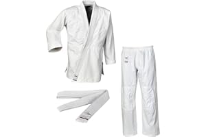 Ju-Sports Judoanzug to start weiß - Moderner & leichter Gi für Erwachsene & Kinder 100% Baumwolle, Mehrfach vernähter Schulter- und Brustbereich, Verstärkter Kniebereich