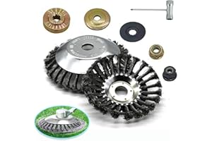 Durimi 10 inch Weed Wacker Attachments Heads,Steel Wire Rotary Brush Cutter Head Trimmer Blade, Universal Adapter Kits,Lightweight Gardening Lawnmower, Moss Grass Rust Removal