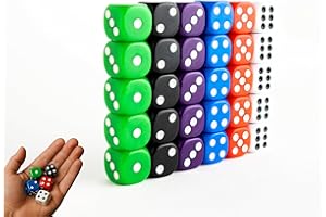 Storm&Lighthouse 30 Pack Six-Sided Dice Coloured Dice Game D6 Die Smoother Rolling Dice No Harmful Materials